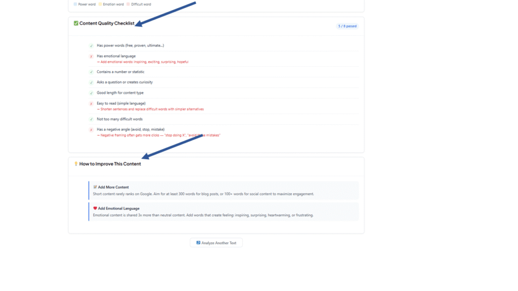 free content analyzer tool quality check