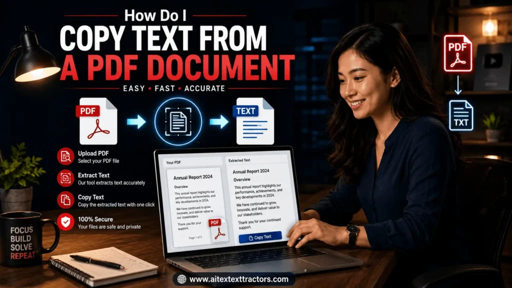 Copy text from a pdf document